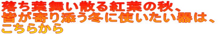 落ち葉舞い散る紅葉の秋、皆が寄り添う冬に使いたい器は、こちらから 